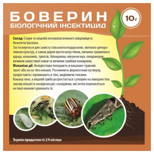 Биопрепарат Боверин от почвенных вредителей, 10 гр